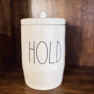 Rae Dunn "HOLD" Canister with Lid